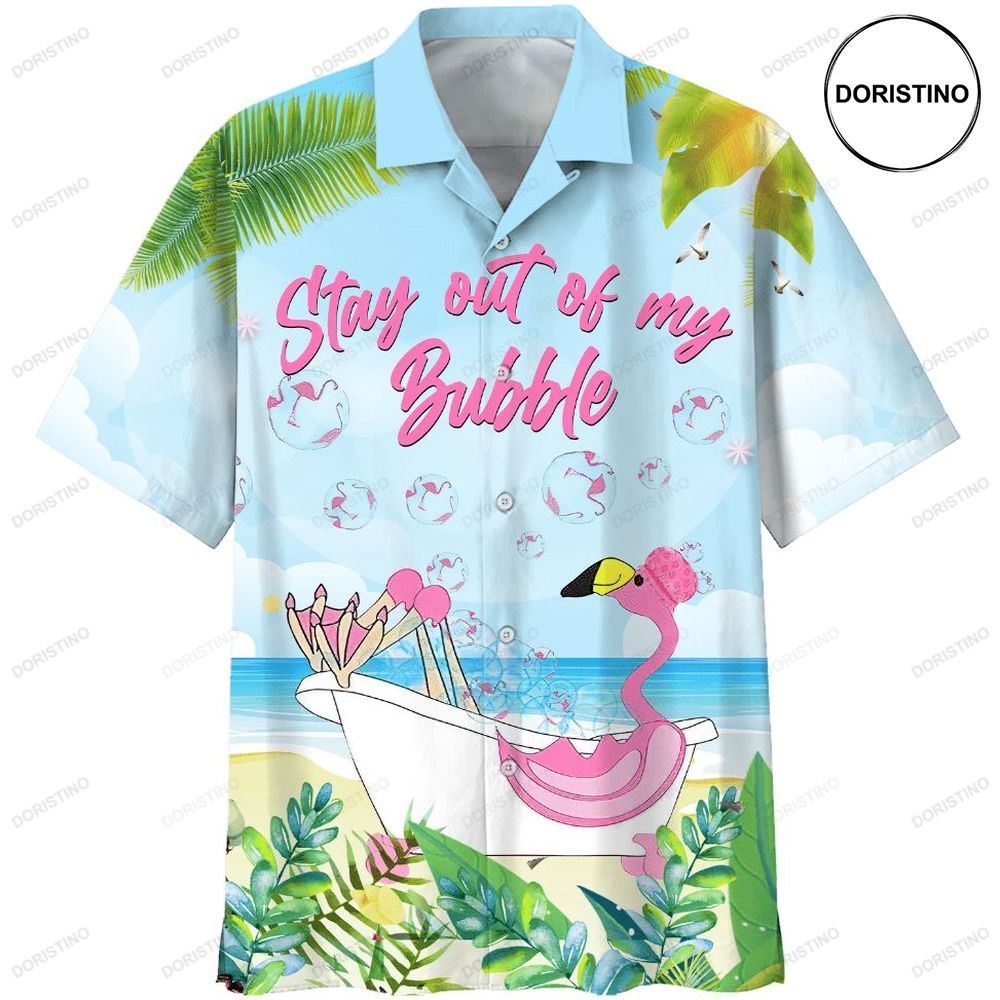 Flamingo Stay Out Of My Bubble Print Limited Edition Hawaiian Shirt