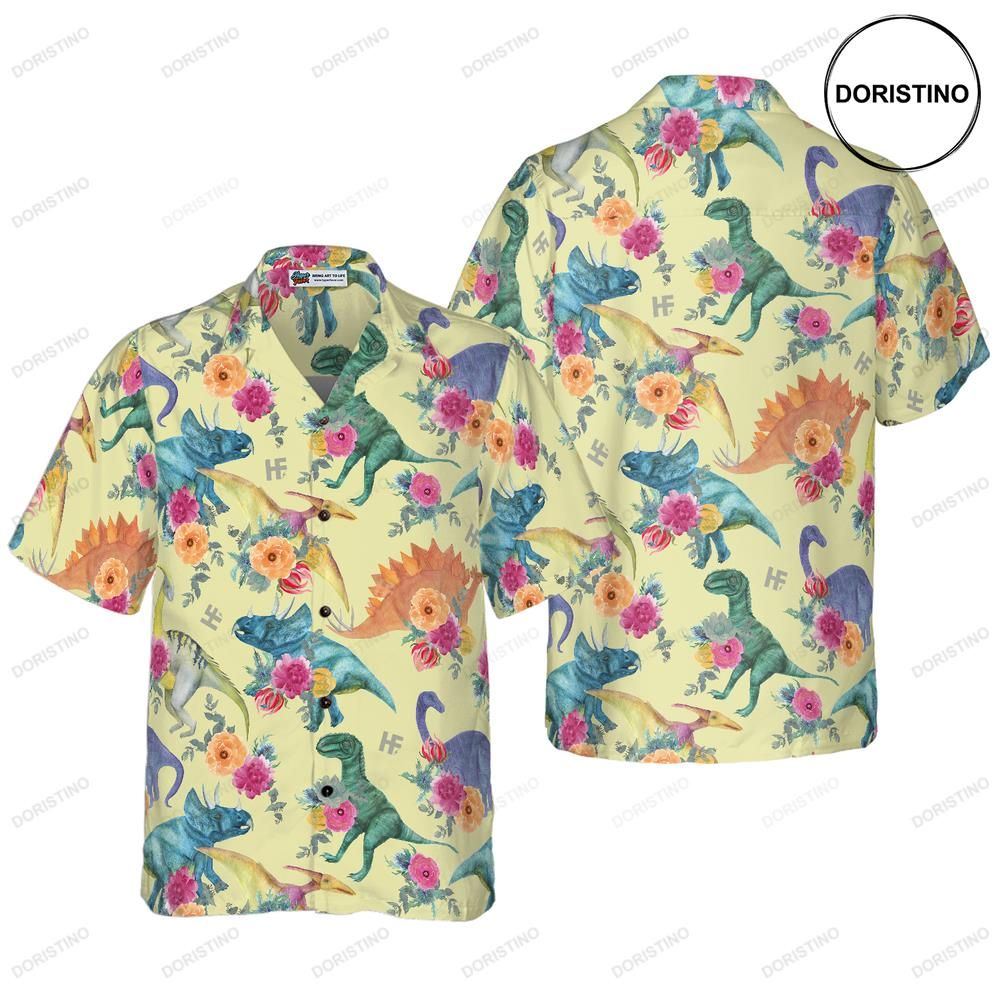 Floral Dinosaurs Hawaiian Shirt