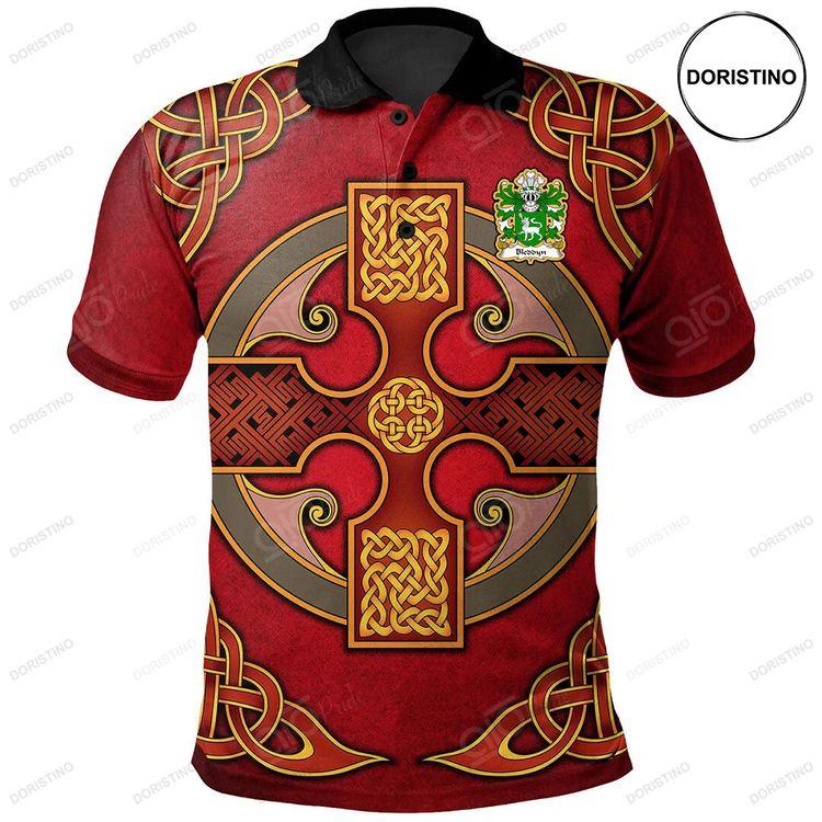 Bleddyn Ap Maenyrch Welsh Family Crest Polo Shirt Vintage Celtic Cross Red Doristino Polo Shirt|Doristino Awesome Polo Shirt|Doristino Limited Edition Polo Shirt}