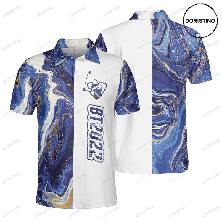 Blue Marble And Gold Golf Bt2022 Polo Shirt Doristino Polo Shirt|Doristino Awesome Polo Shirt|Doristino Limited Edition Polo Shirt}