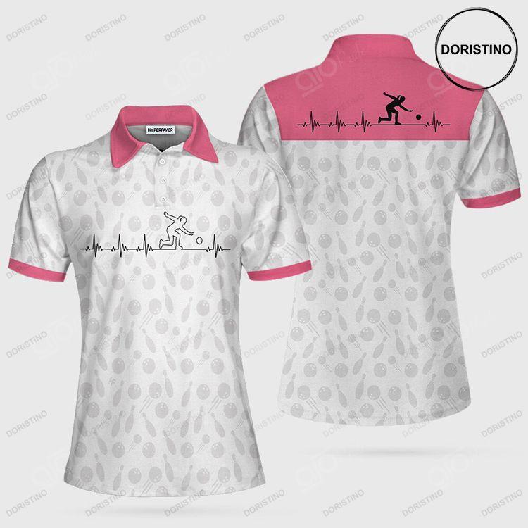 Bowling Is My Heart Bowling Short Sleeve Women Polo Shirt Bowling Balls And Pins Pattern Polo Shirt For Ladies Doristino Polo Shirt|Doristino Awesome Polo Shirt|Doristino Limited Edition Polo Shirt}