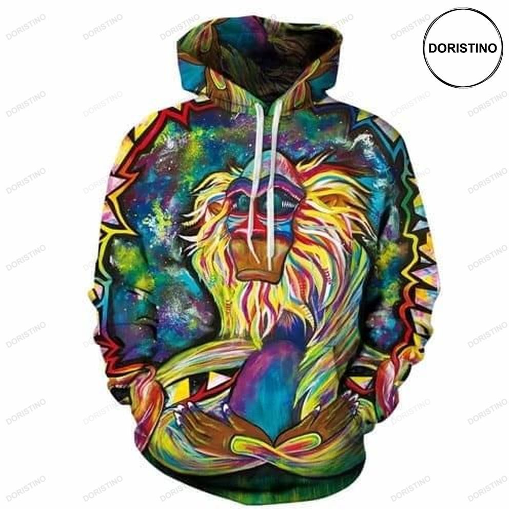 Meditating Rafiki Colorful Men And Women Limited Edition 3d Hoodie