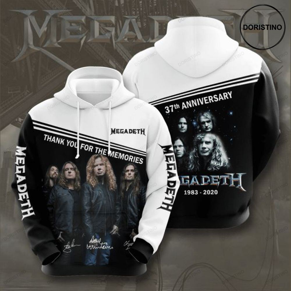 Megadeth 37th Anniversary 1983 2020 Signature Design Gift For Fan Custom Ed All Over Print Hoodie