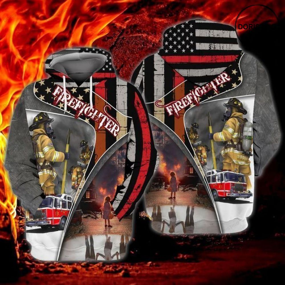Memorial Day Firefighter American Flag 1 Gift Awesome 3D Hoodie