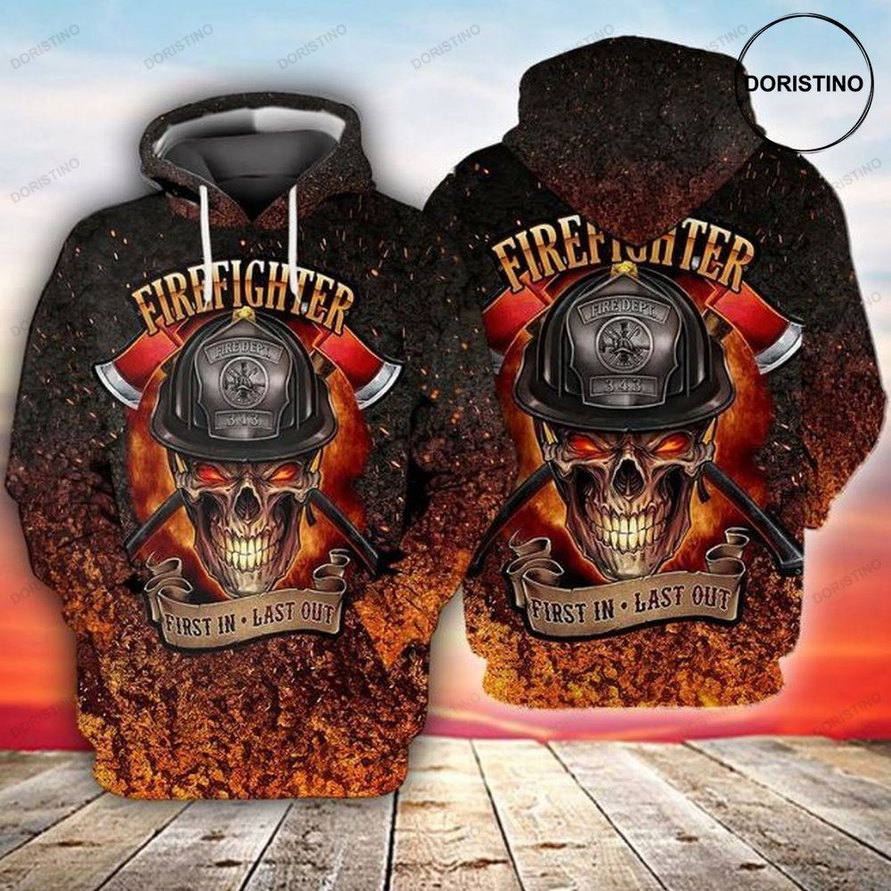 Memorial Day Firefighter Skull First In Last Out Limited Edition 3d Hoodie