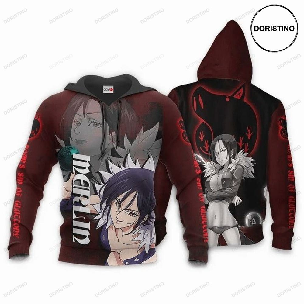 Merlin Anime Manga Seven Deadly Sins Boars Sin Of Gluttony Awesome 3D Hoodie