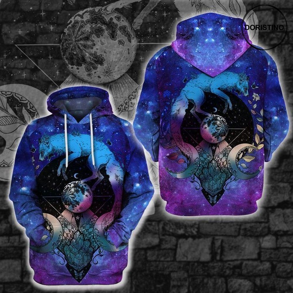 Moon Child Wolf All Over Print Hoodie