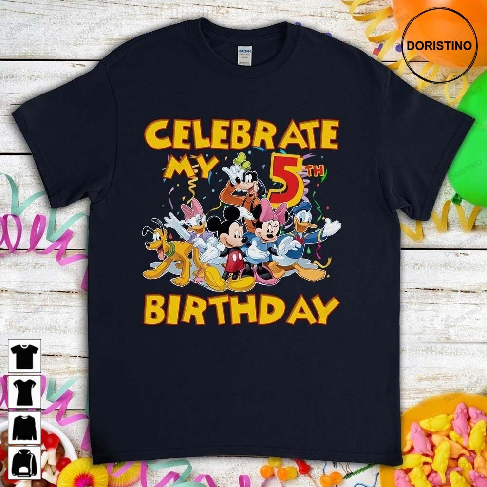 Goofy Mickey Mouse Donald Duck Celebrate My Birthday Gift For Son Daughter Funny Custom Family For Men Women Boys Girls Awesome Shirts
