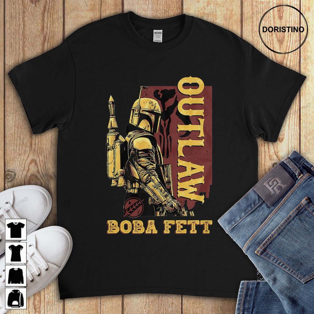 Star Wars Vintage Outlaw Boba Fett The Mandalorian Unisex For Men Women Awesome Shirts