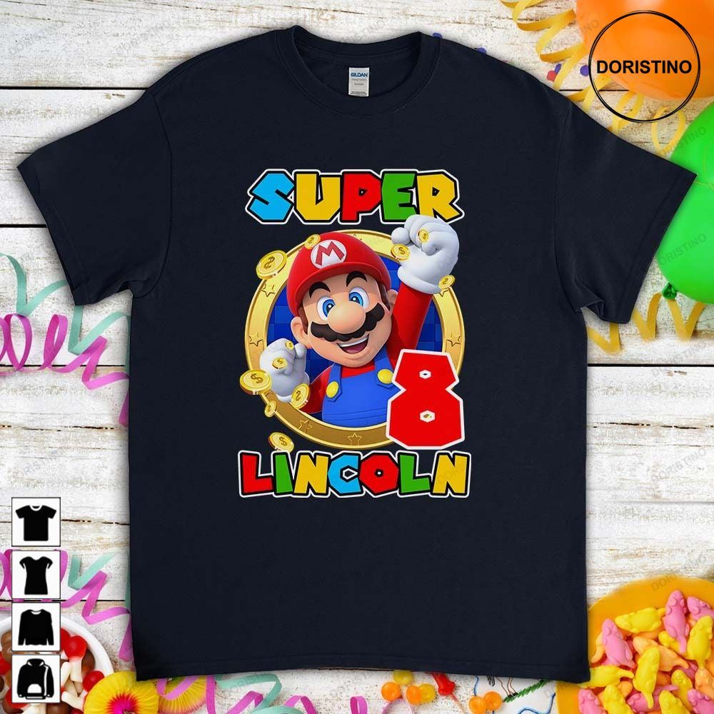 Super Mario Birthday Gift For Gamer Son Daughter Funny Custom Name Family For Men Women Boys Girls Trending Style