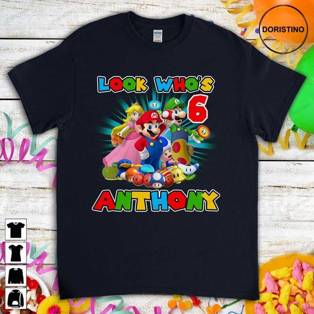 Super Mario Birthday Gift For Gamer Son Daughter Funny Custom Name Family  Limited Edition T-shirts