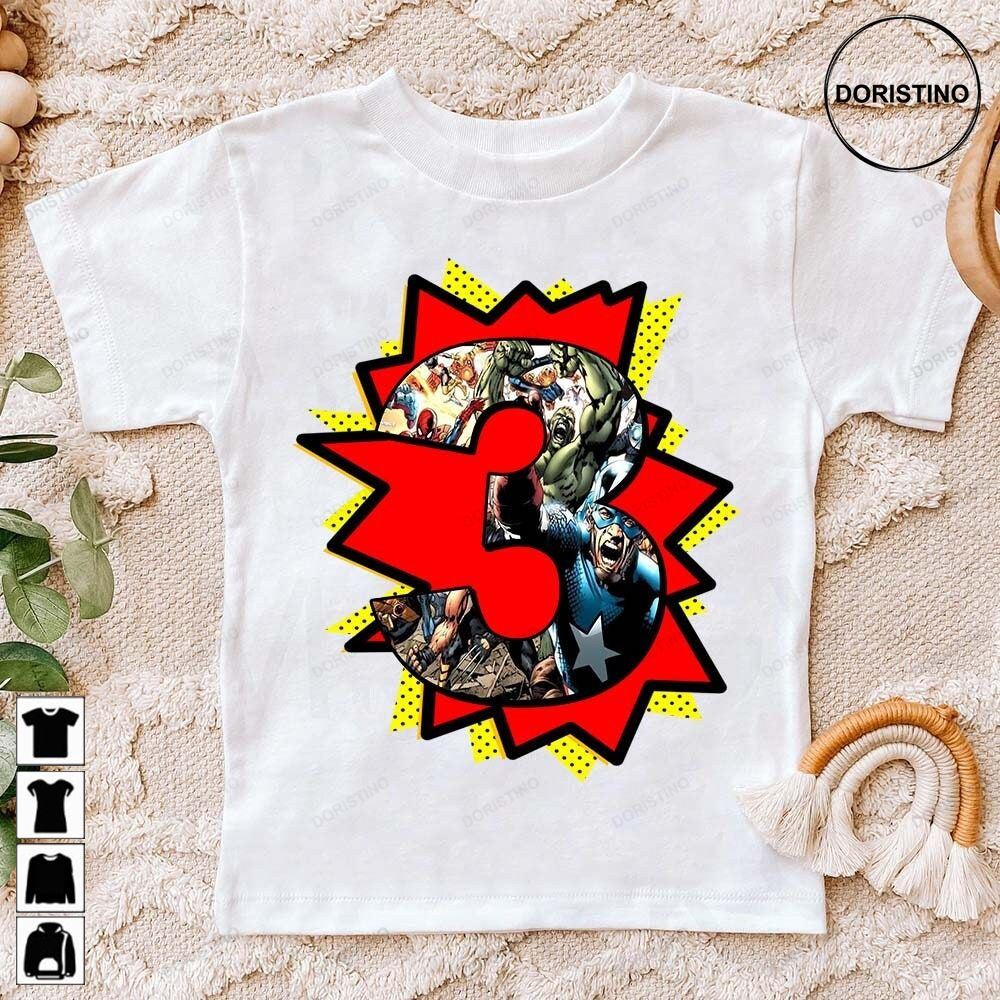 The Avenger Superhero Personalized Age Birthday For Boy Girl Birthday Gift For Son Daughter Party Custom Awesome Shirts