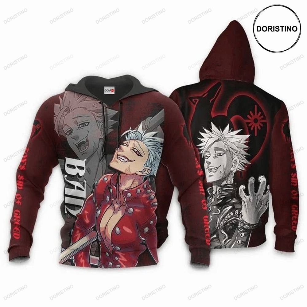 Ban Anime Manga Seven Deadly Sins Foxs Sin Of Greed All Over Print Hoodie