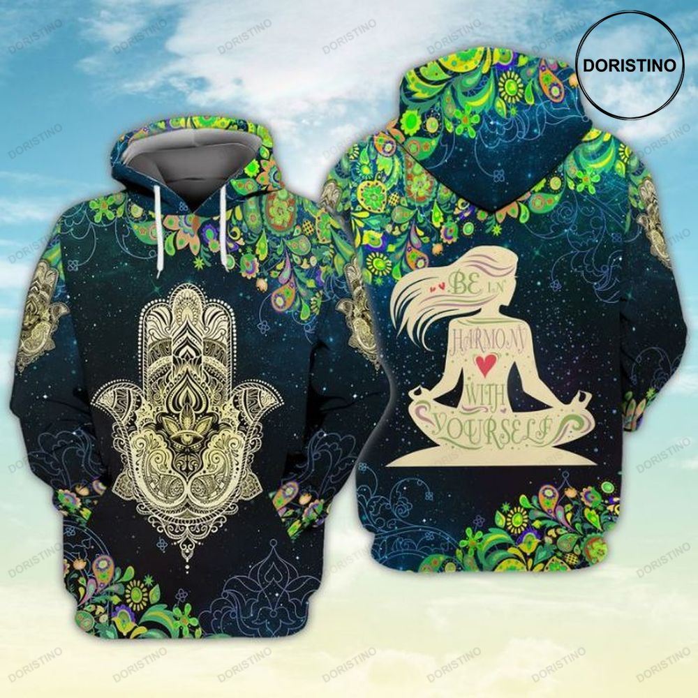 Be In Harmony With Your Self Hipster Trippy Awesome 3D Hoodie