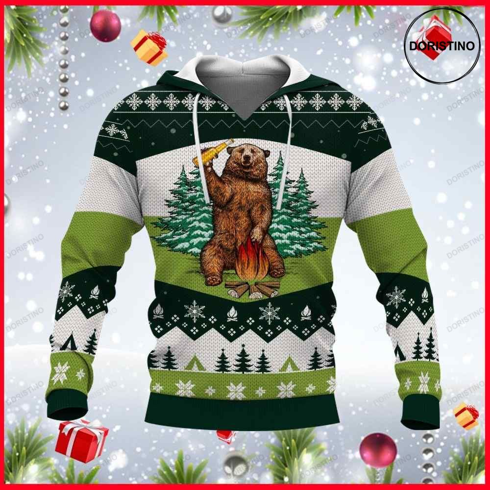 Bear Beer Campfire Awesome 3D Hoodie