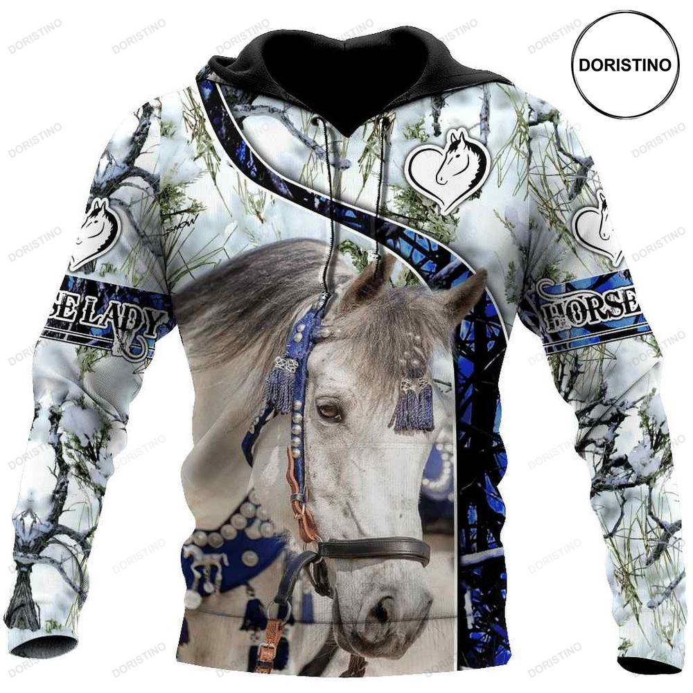 Beautiful White Horse Awesome 3D Hoodie