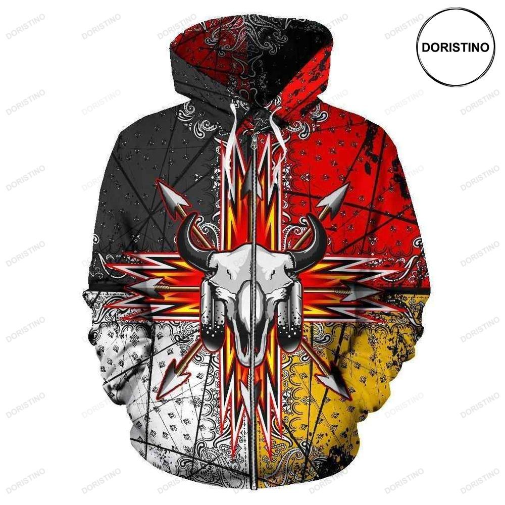 Bison Arrow Native American Awesome 3D Hoodie