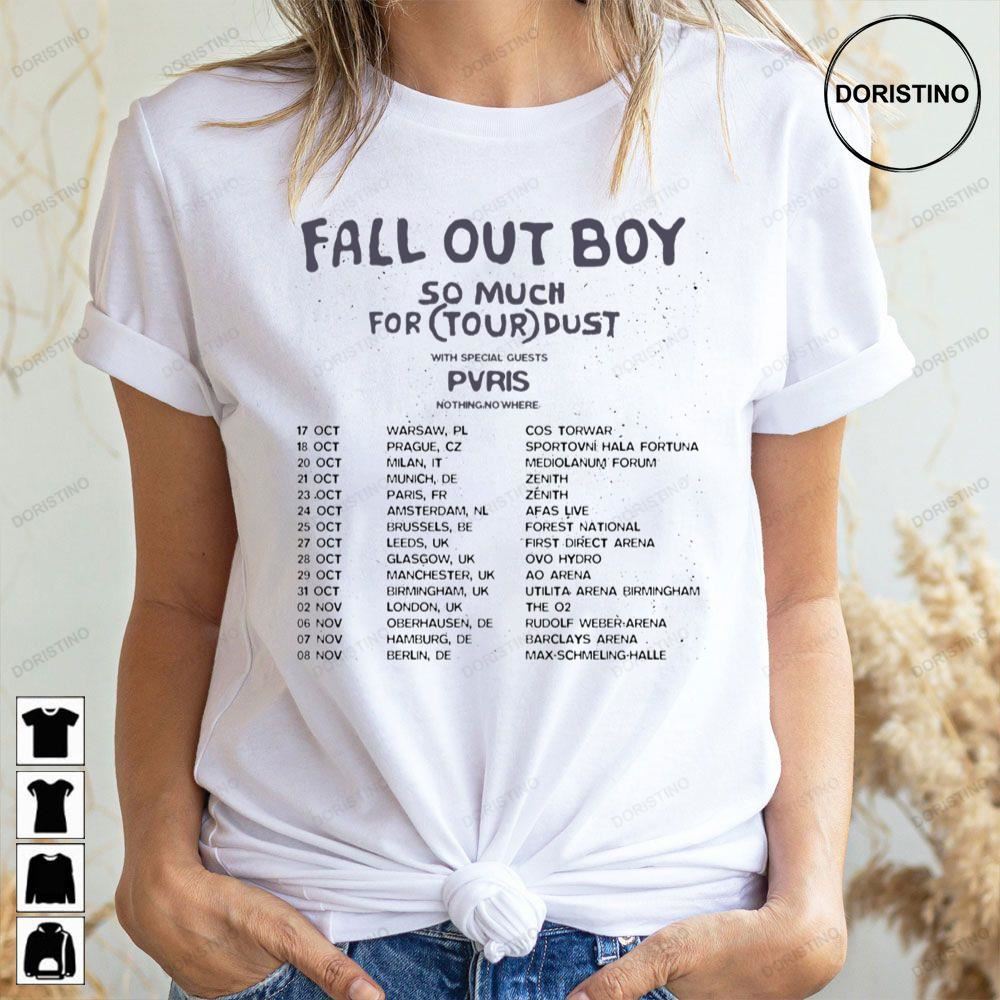 Pvris Fall Out Boy 2023 Tour Dates Limited Edition T-shirts
