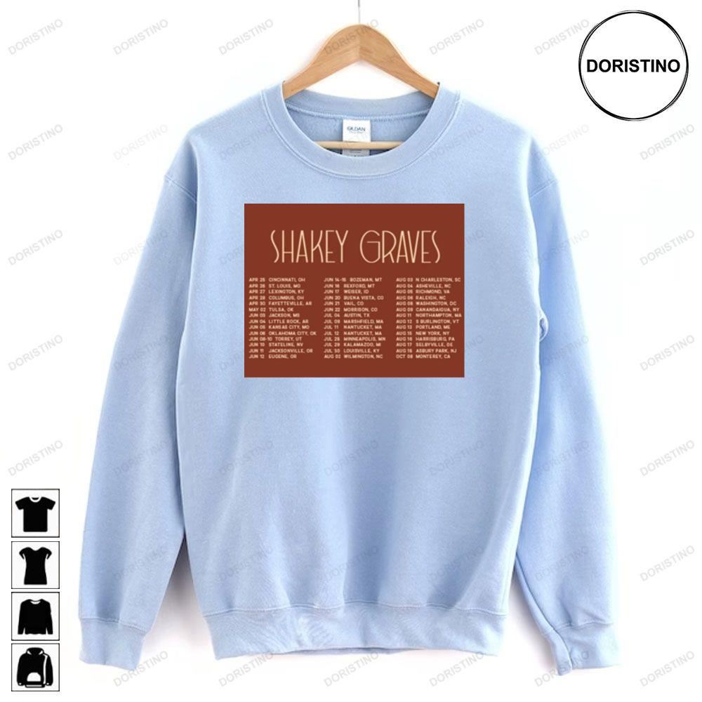 Shakey Graves 2023 Tour Brown Dates Awesome Shirts