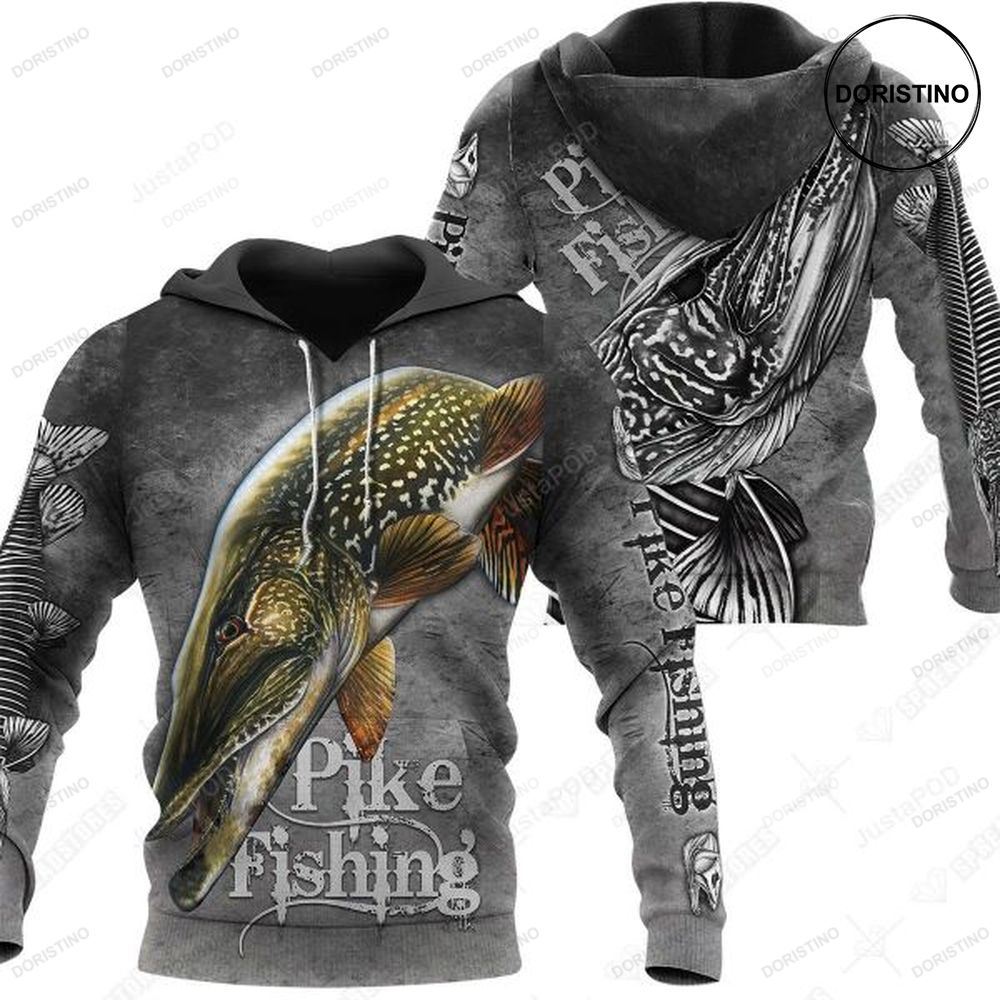 Cool Pike Fishing Art All Over Print Hoodie