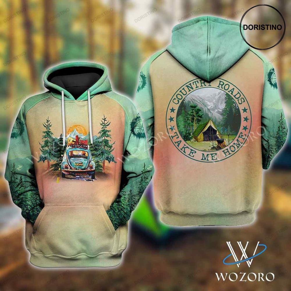 Country Roads Take Me Home Car Camping Awesome 3D Hoodie