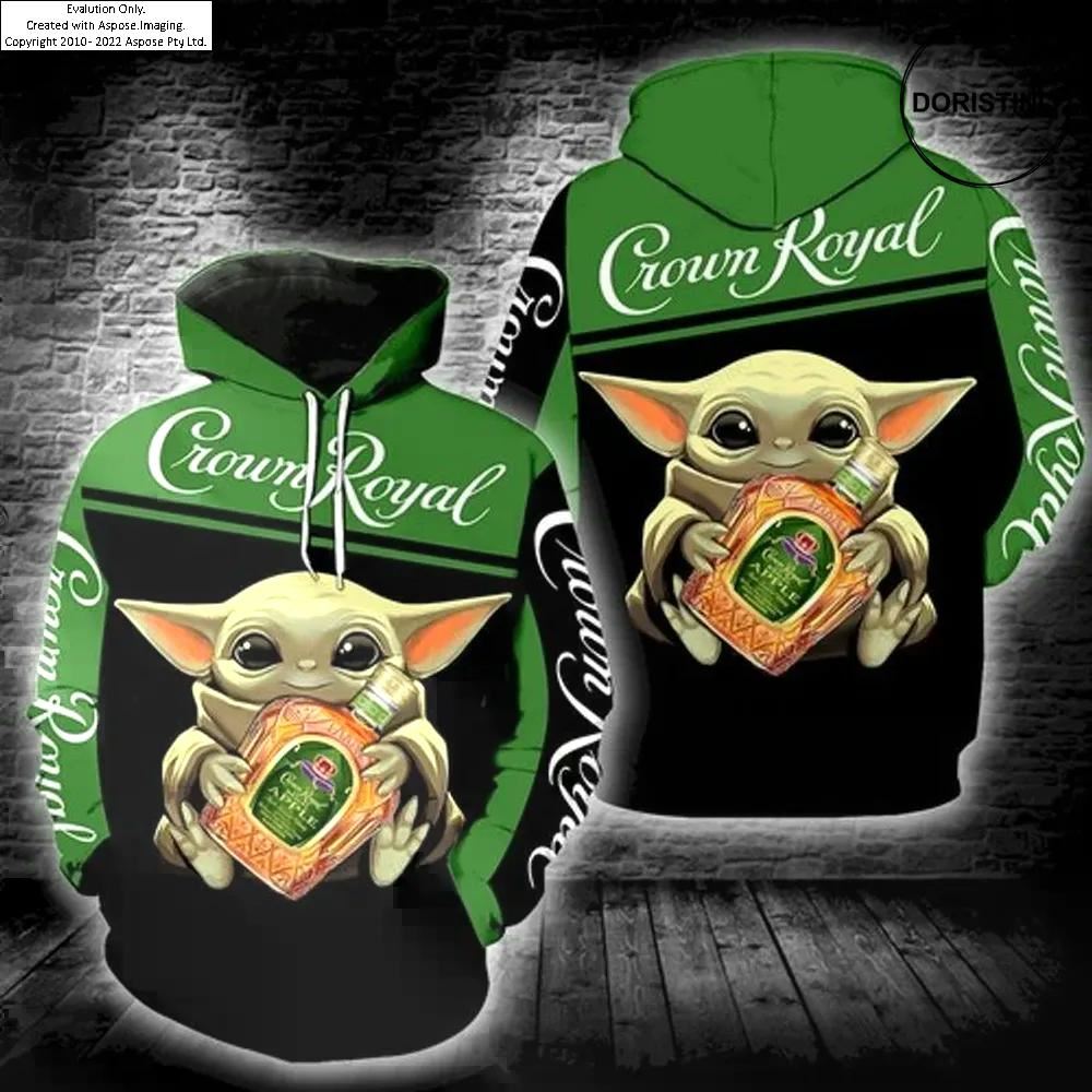 Crown Royal Baby Yoda Star Wars Ed Custom Limited Edition 3d Hoodie