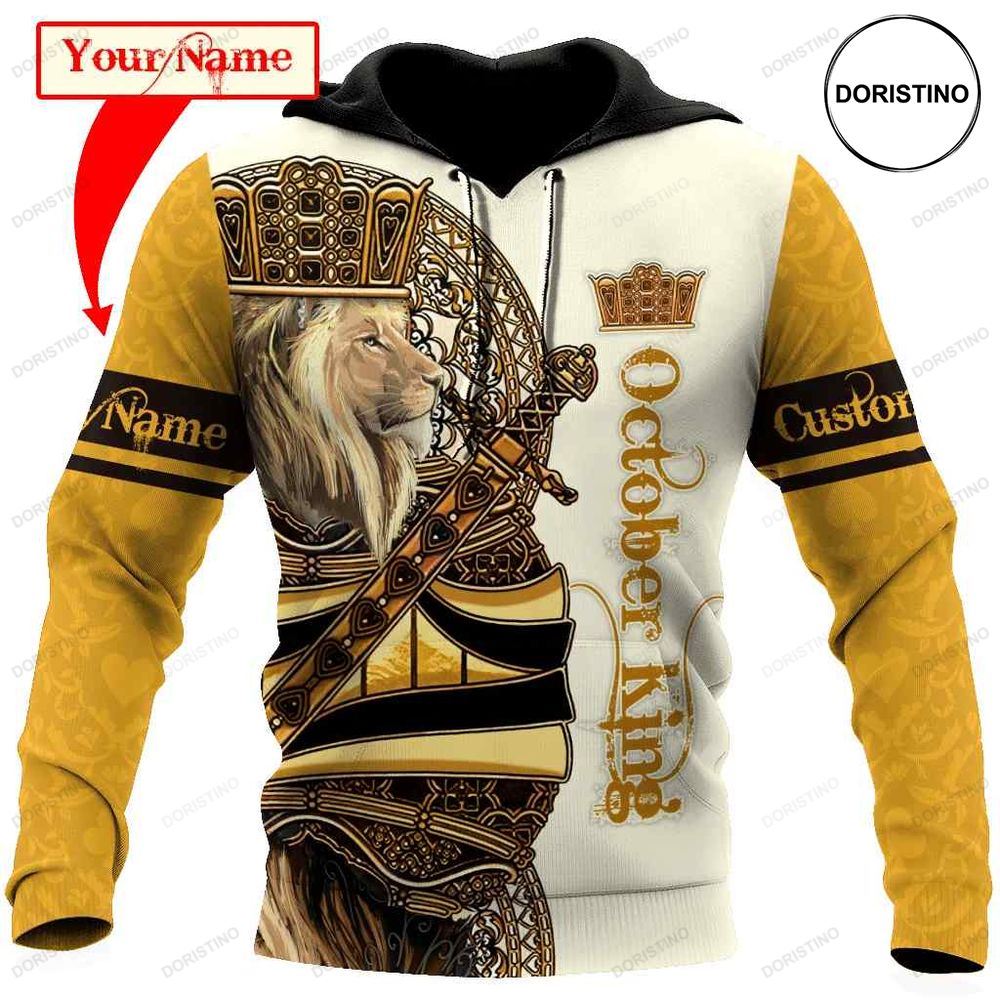 Custom Name Birth Month King Awesome 3D Hoodie