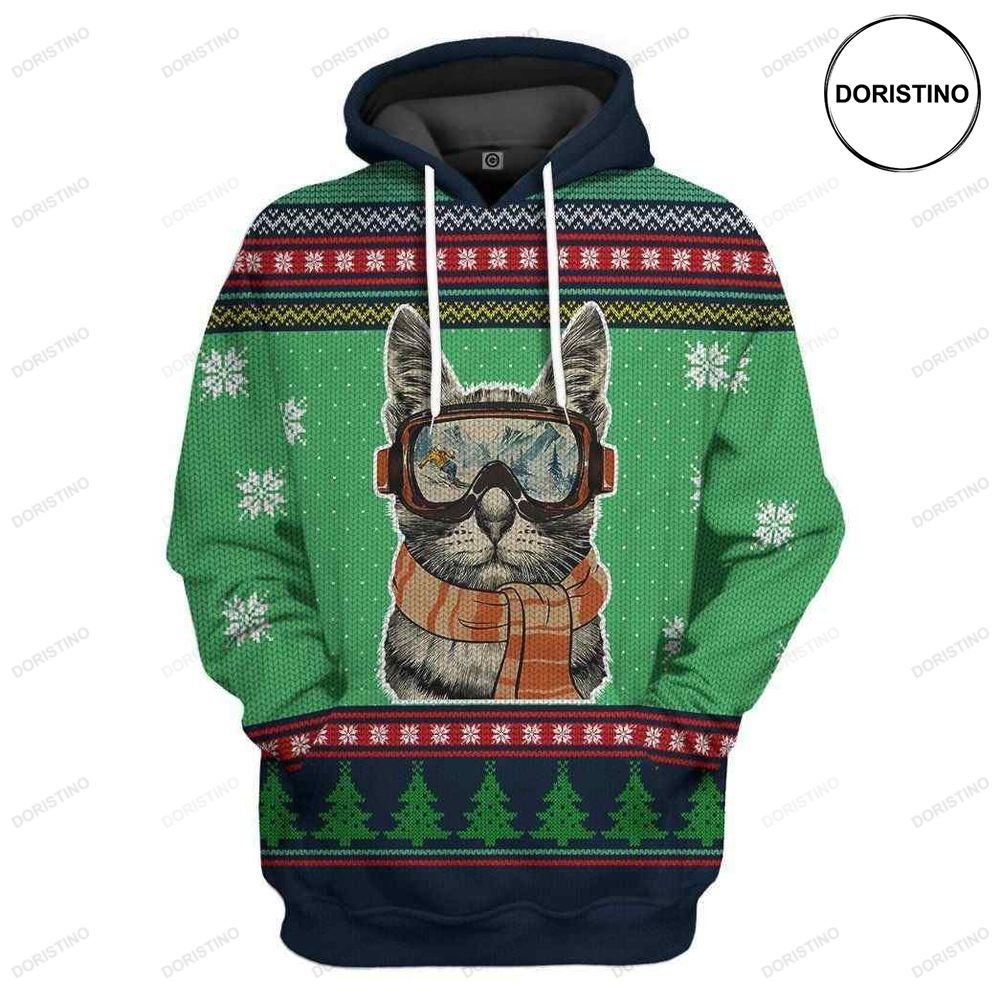 Custom Skiing Cat Limited Edition 3d Hoodie
