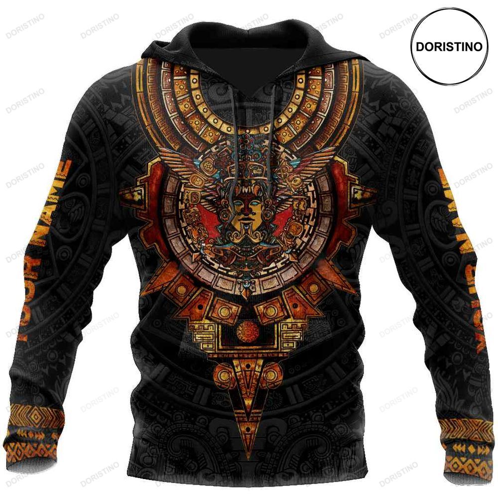 Customize Mexico Aztec Sun Stone All Over Print Hoodie