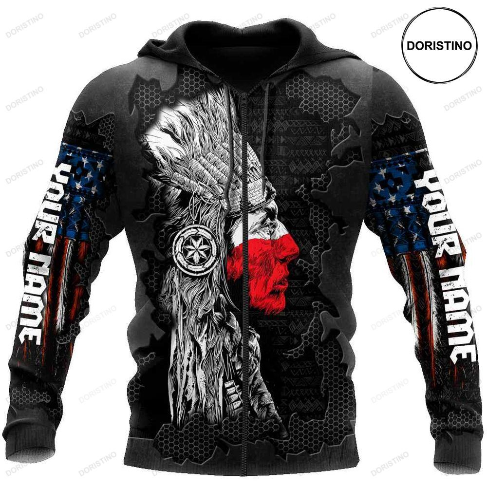 Customize Native American Usa Flag Awesome 3D Hoodie