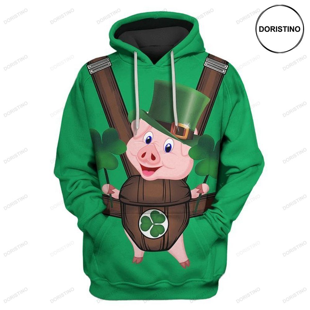 Cute Pig Saint Patricks Day Awesome 3D Hoodie