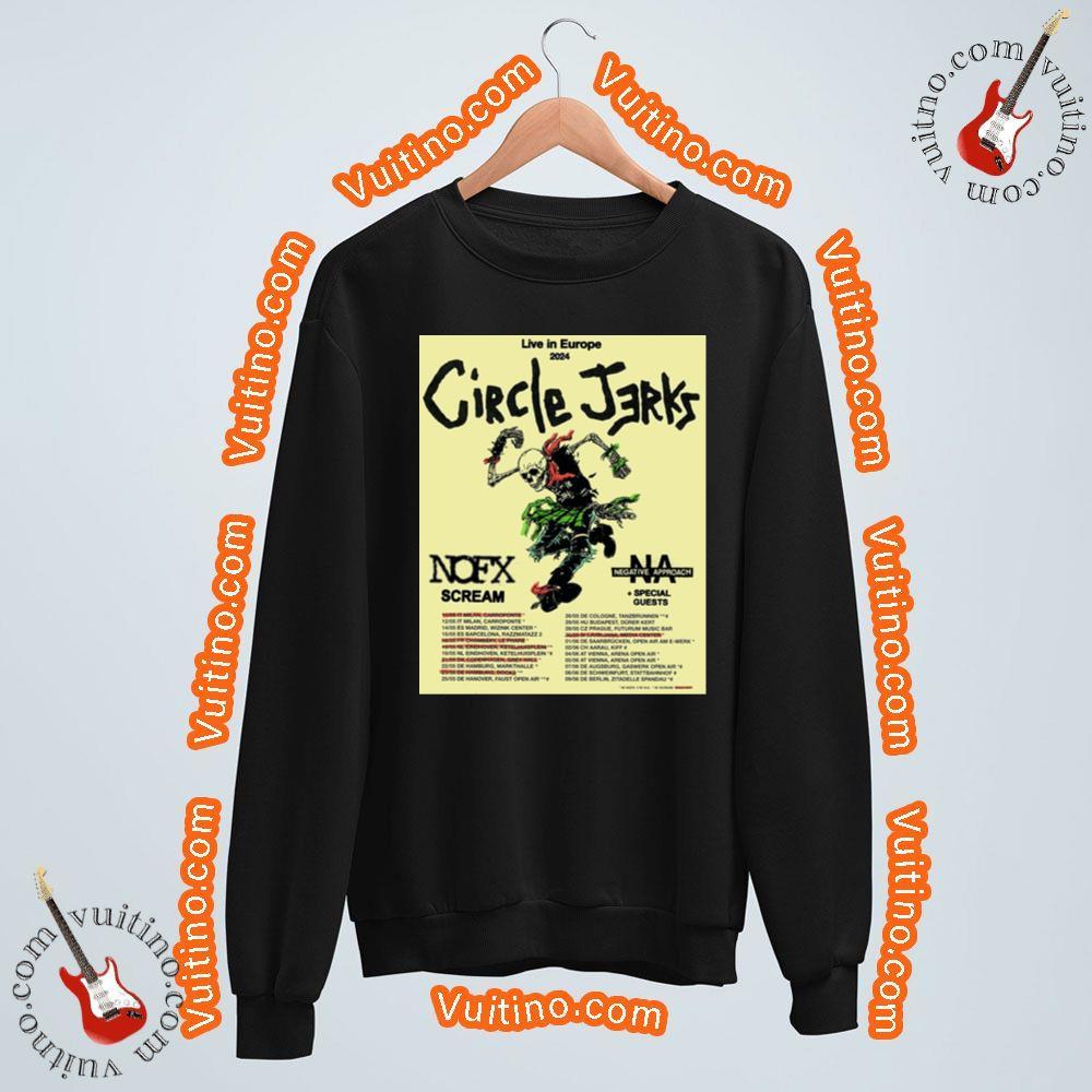 The Circle Jerks Nofx Scream Circle Jerks Euro Tour 2024 Shirt
