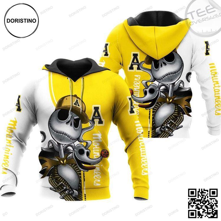 Appalachian State Mountaineers Jack Skellington And Zero Awesome 3D Hoodie
