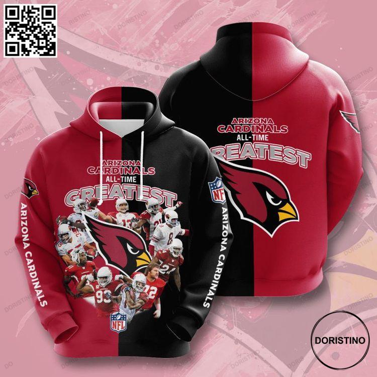 Arizona Cardinals All Time Greatest 3d Printed Zipper Limited Edition 3D Hoodie