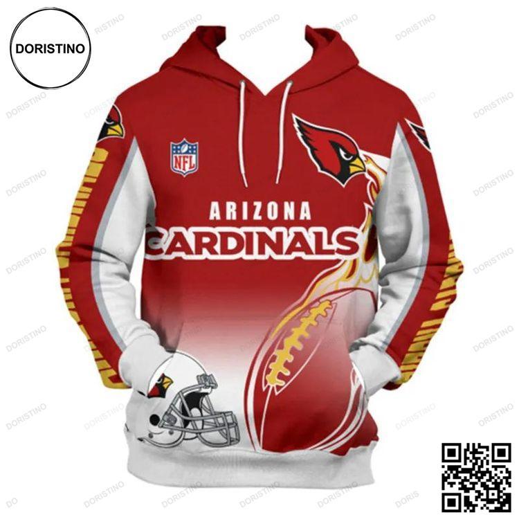 Arizona Cardinals American Football Nfl 3d Flame Balls Awesome 3D Hoodie