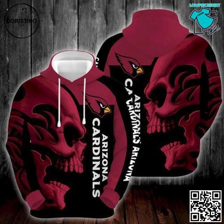 Arizona Cardinals Big Skull Nfl Football Gifts For Fan Ed Limited Edition 3D Hoodie