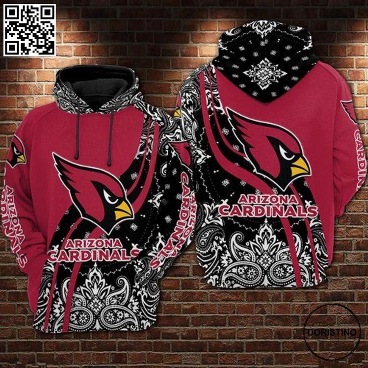 Arizona Cardinals Floral Motifsed Limited Edition 3D Hoodie