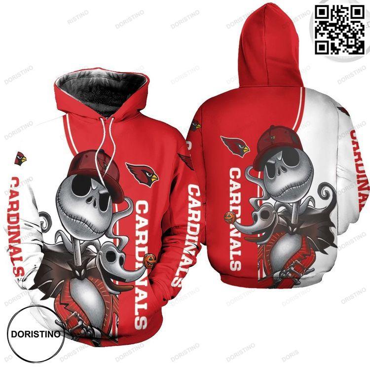 Arizona Cardinals Jack Skellington And Zero Limited Edition 3D Hoodie