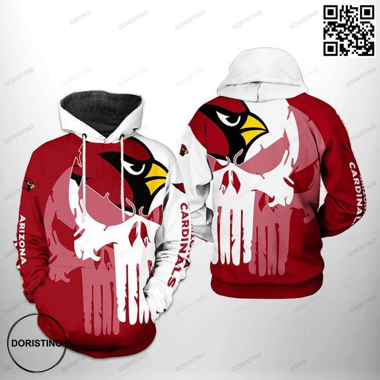 Arizona Cardinals Nfl Team Skull 3d Printed Zipper Limited Edition 3D Hoodie