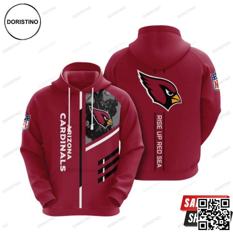 Arizona Cardinals Rise Up Red Sea Awesome 3D Hoodie