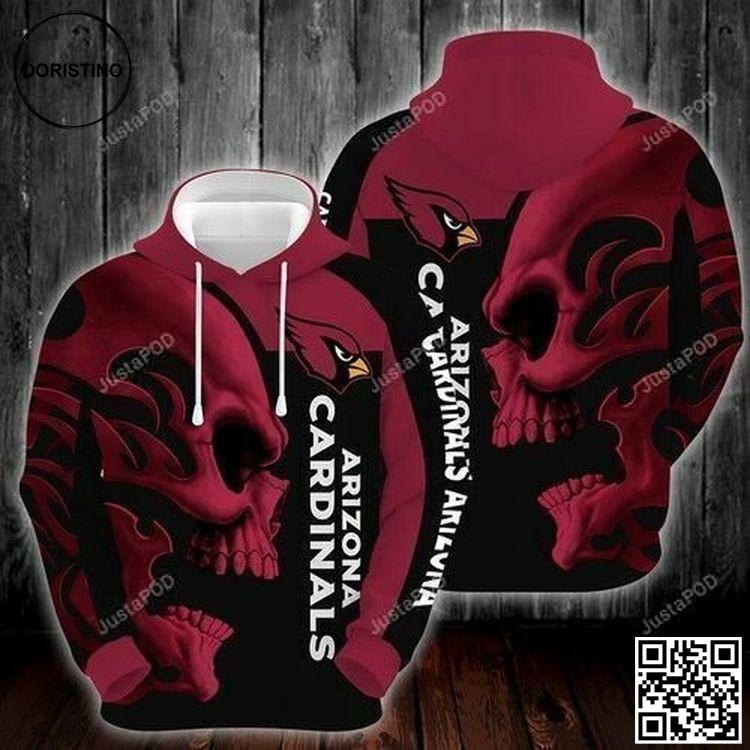 Arizona Cardinals Skull For Unisex 3d Awesome 3D Hoodie