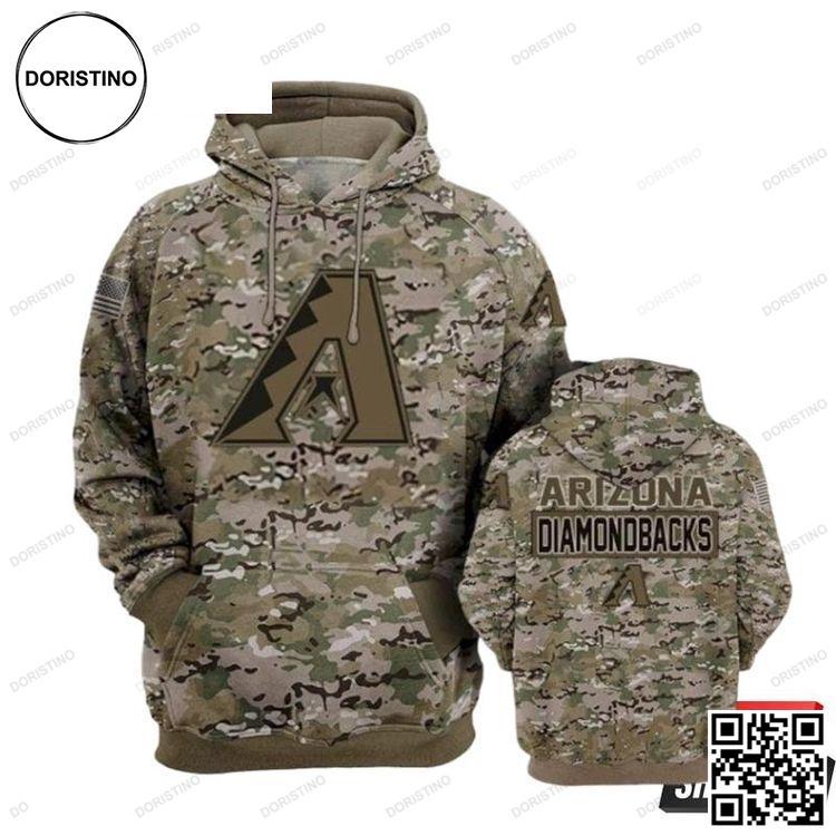 Arizona Diamondbacks Camouflage Veteran Limited Edition 3D Hoodie