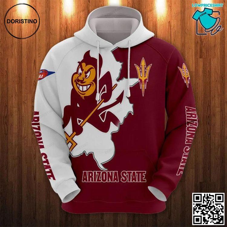 Arizona State Sun Devils Mascot 3d Pullover Awesome 3D Hoodie