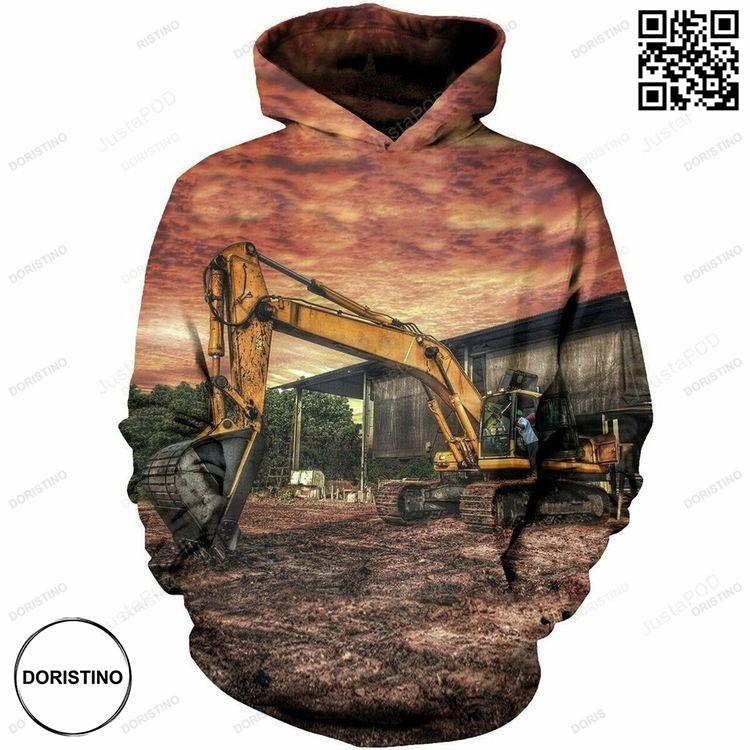 Art Excavator Heavy Equipment Operator 3d All Over Print Hoodie