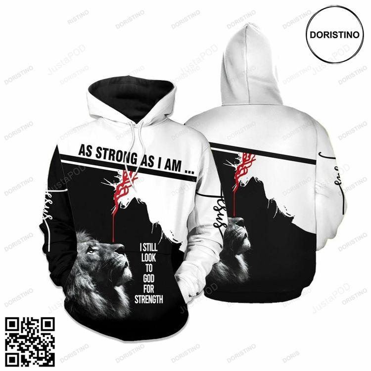 As Strong As I Am Jesus Lion 3d All Print All Over Print Hoodie