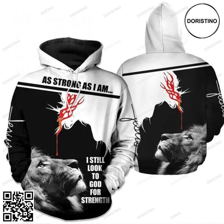 As Strong As I Am Jesus All Over Print Hoodie