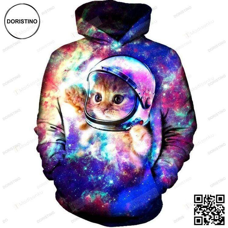 Astrokitty 3d All Over Print Hoodie