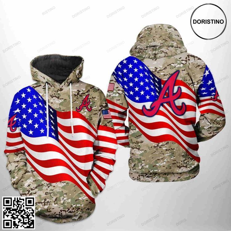 Atlanta Braves Mlb Us Flag Camo Veteran Zipper Limited Edition 3D Hoodie