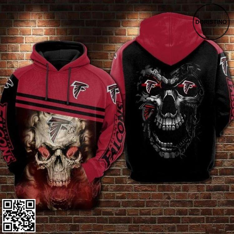 Atlanta Falcons Skull S Nfl Football Awesome 3D Hoodie