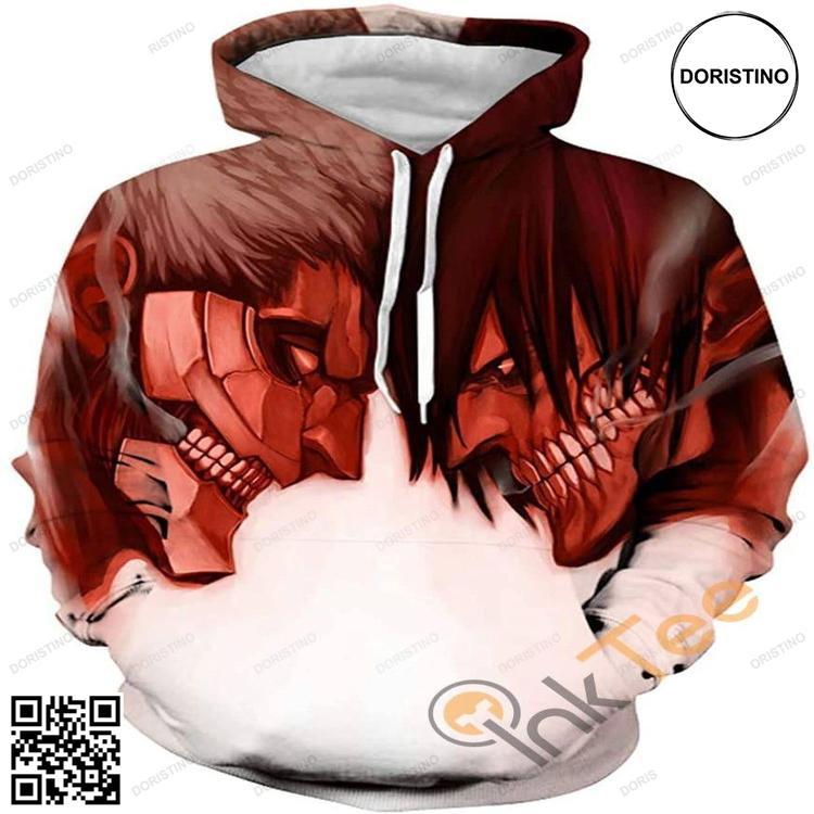 Attack On Titan Print Pullover With Front Pocket Sku51 Limited Edition 3D Hoodie